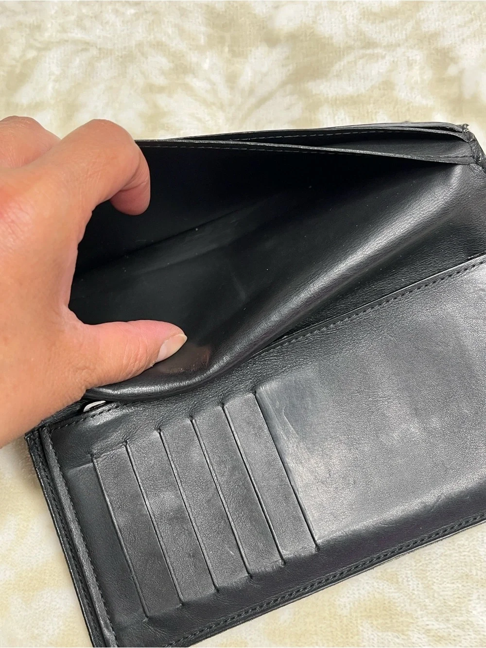 Louis Vuitton Damier Infini Black Leather Long Wallet Checkbook Wallet